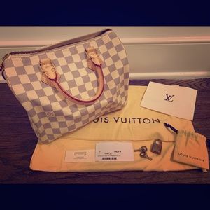 AUTHENTIC LV SPEEDY NM 25 in AZUR (MADE IN FRANCE)